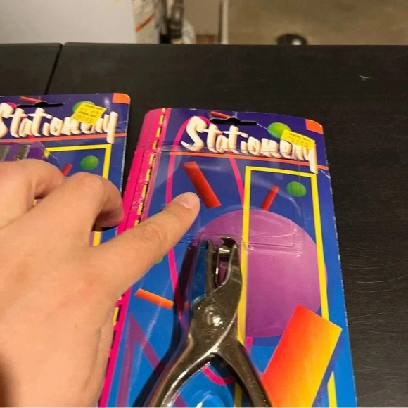 Vintage Unopened School Supplies Crayola Sharpener Eraser Hole Punch Ink Pads - Picture 5 of 6